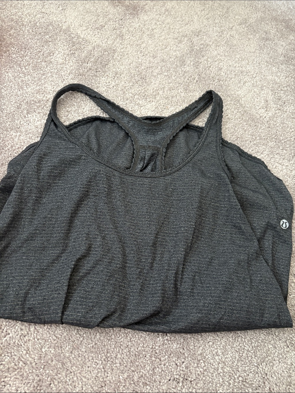 lululemon athletica grey/ Black Racerback Tank Top